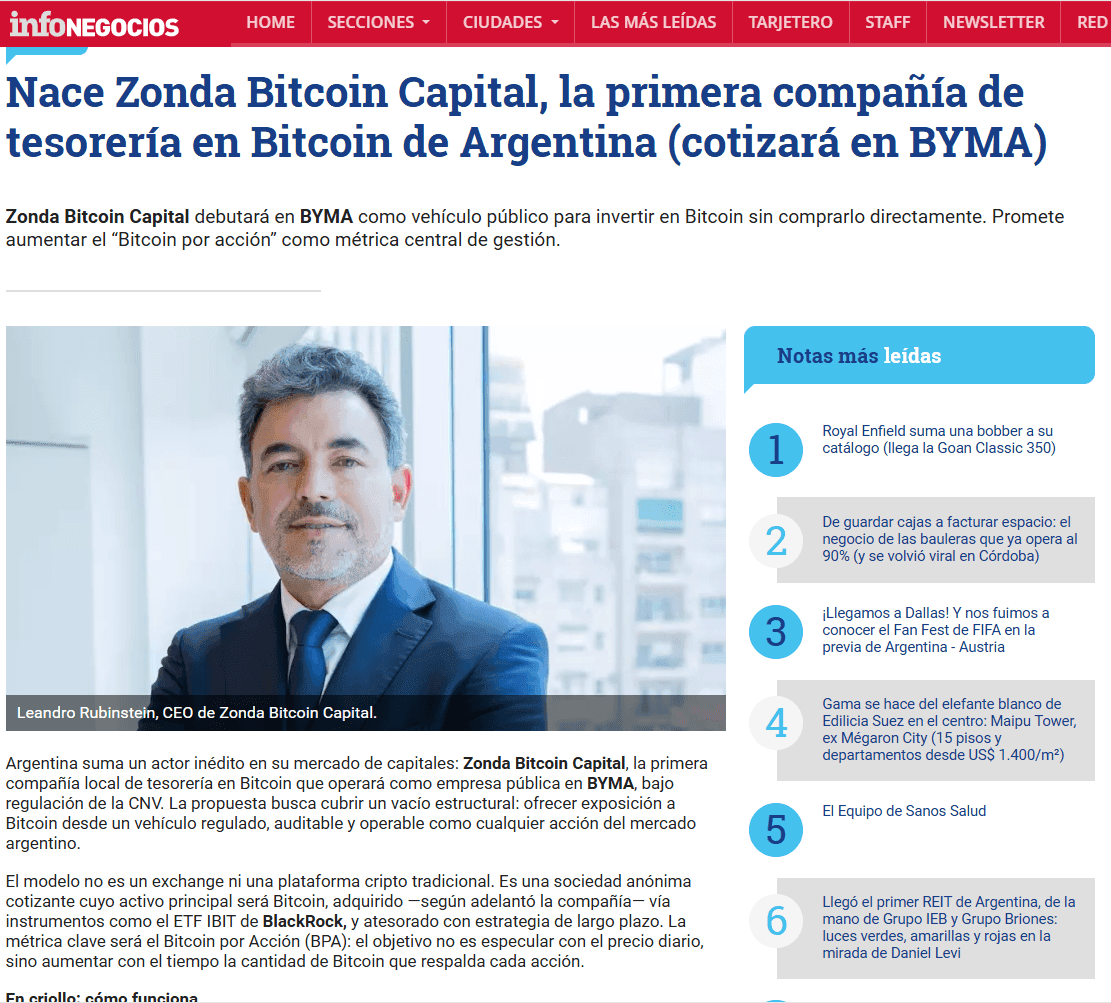 Nace Zonda Bitcoin Capital 